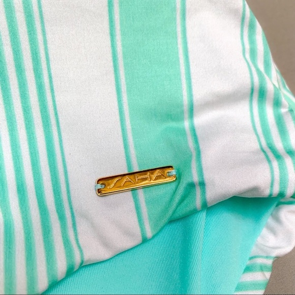 Anthropologie SAHA floral stripe one piece swimsuit, M. - Picture 3 of 8